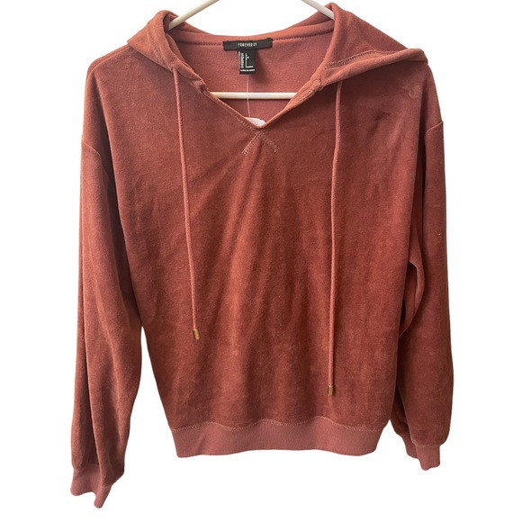 NWT Velour Salmon/Red hoodie - Picture 1 of 4